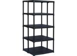 Dmora Armadio Da Esterno Aurelian 59X80X176H Cm Nero Antracite, 4 Vani Resistente Ai Raggi Uv, Impermeabile Italy