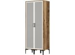 Dmora Guardaroba 2 Ante Bagnone 47.5X201.4H Cm Bianco, Appendiabiti 2 Ante