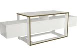 Dmora Mobile Porta Tv Jo 46.1X160X49.8H Cm Bianco, 4 Vani 2 Ripiani