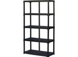 Dmora Armadio Da Esterno Aurelian 40X100X176H Cm Nero Antracite, 4 Vani Resistente Ai Raggi Uv, Impermeabile Italy