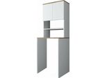 Dmora Armadio Multiuso 2 Ante Fiamma 60X183.6H Cm Bianco, 2 Ante 4 Vani