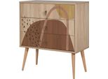 Dmora Cassettiera Apricale 40X80X89H Cm Multicolore, 3 Cassetti Apertura Scorrevole