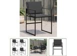 The Living Store Sedie Da Giardino Con Cuscini 4 Pezzi Acciaio Nero E Textilene