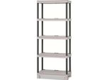 Dmora Armadio Da Esterno Giri 35X70X172H Cm Grigio Chiaro, 4 Vani Resistente Ai Raggi Uv, Impermeabile Italy