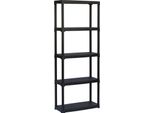 Dmora Armadio Da Esterno Aurelian 30X70X176H Cm Nero Antracite, 4 Vani Resistente Ai Raggi Uv Italy