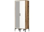 Dmora Guardaroba 2 Ante Anfo 47.5X201.4H Cm Bianco, Appendiabiti 2 Ante
