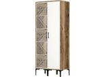 Dmora Guardaroba 2 Ante Weng 47.5X201.4H Cm Bianco, Appendiabiti 2 Ante