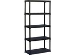 Dmora Armadio Da Esterno Aurelian 40X90X176H Cm Nero Antracite, 4 Vani Resistente Ai Raggi Uv, Impermeabile Italy
