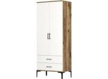 Dmora Guardaroba 2 Ante Doriana 47.5X201.4H Cm Bianco, Appendiabiti 2 Ante