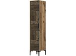 Dmora Armadio Multiuso 1 Anta Giusta 40X201.4H Cm Nero Antracite, Un'anta 5 Vani