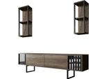 Dmora Mobile Porta Tv Iva 30X180X48H Cm Marrone Noce, Apertura Battente 6 Vani
