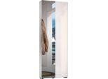 Dmora Armadio Multiuso 2 Ante Crisocolla 19X200H Cm Bianco Bianco Lucido, 2 Ante Anta Con Specchio Italy