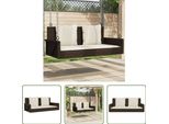 The Living Store Panca Sospesa Con Cuscino Marrone 119X56X48 Cm Poly Rattan