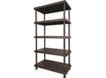 Dmora Armadio Da Esterno Goshenita 45X92X164.5H Cm Nero Antracite, 4 Vani Resistente Ai Raggi Uv, Impermeabile Italy