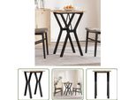 The Living Store Tavolo Da Pranzo Con Struttura A Y 50X50X75,5 Cm In Pino Massiccio E Ghisa