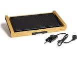 Melchioni Griglia Elettrica Bambù Nero 1800W Piastre Rimovibili Antiaderenti 43X23Mm
