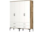 Dmora Guardaroba Grande Katrin 47.5X201.4H Cm Bianco, Appendiabiti 4 Ante