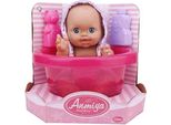 Bambola 30 Cm. Nella Vasca Da Bagno + Accessori Da Bagno