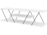 Dmora Mobile Porta Tv Desdemona 30X120X33H Cm Bianco, 2 Vani 3 Ripiani