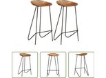 The Living Store Sgabello Da Bar 2 Pz. Legno Massiccio Di Acacia