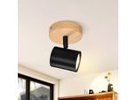 Zmh Led Faretto Da Soffitto 1 Fiamma Nera Plafoniera GU10 Faretto Orientabile Da Parete Faretto Da Parete In Legno Per Camera Da Letto Corridoio Cucina Senza Lampadine