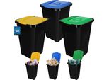 Kotarbau® Bidone Per Rifiuti Con Coperchio Set Di 3 Giallo Blu Verde Sistema Di Separazione Dei Rifiuti Bidone Per Rifiuti Domestici 50L Con Coperchio Sistema Di Separazione Dei Rifiuti Deposito Bidone Per Rifiuti Con Coperchio Bidone Per Rifiuti Dell'officina