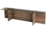Dmora Mobile Porta Tv Bellano 35X158X40H Cm Marrone Noce, Un Vano 2 Ripiani