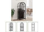 The Living Store Portabottiglie Per 41 Bottiglie Nero 45X36X120 Cm Ferro Battuto