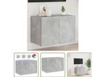 The Living Store Parete Tv Con Luci Led Grigio Cemento 60X35X41 Cm