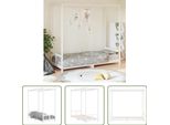 The Living Store Letto Per Bambini Bianco 80X200 Cm In Legno Di Pino Massiccio