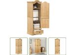 The Living Store Armadio 55X52X170 Cm In Legno Di Pino Massiccio
