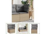 The Living Store Divano Da Giardino Ad Angolo Con Cuscini Beige Poly Rattan