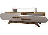 Dmora Mobile Porta Tv Baghdad 36.8X145X49.8H Cm Marrone Noce, Apertura A Ribalta 3 Vani