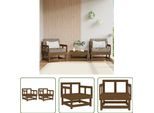 The Living Store Sedie Da Giardino 2 Pz. Legno Di Pino Massiccio Marrone Miele