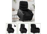 The Living Store Poltrona Relax Con Supporto In Piedi In Pelle Finta Nera
