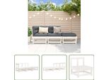 The Living Store Set Da Giardino 3 Pezzi In Legno Di Pino Massiccio Bianco