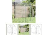 The Living Store Gabbia Per Polli Silver 200X105X182 Cm Acciaio Zincato