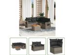 The Living Store Set Di Divani Da Giardino 6 Pezzi Con Cuscini In Poly Rattan Grigio