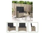 The Living Store Panca Da Giardino Regolabile Con Cuscino Grigio Chiaro In Poly Rattan