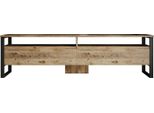 Dmora Mobile Porta Tv Khartum 35.5X180X56H Cm Marrone Quercia, Apertura A Ribalta 4 Vani