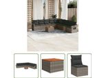 The Living Store Set Di Divani Da Giardino 10 Pezzi Con Cuscini In Poly Rattan Grigio