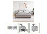 The Living Store Comodini 2 Pz. Grigio Cemento 40X35X50 Cm Materiale A Base Di Legno