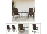The Living Store Sedie Da Giardino 2 Pz. Pieghevoli In Poly Rattan Marrone