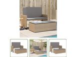 The Living Store Panca Da Giardino Con Cuscino E Sgabello Beige Poly Rattan