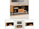 The Living Store Mobile Tv 100X33X46 Cm In Legno Massiccio Di Acacia