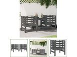 The Living Store Sedie Da Giardino 2 Pz. Grigio 61,5X53X71 Cm In Legno Di Pino Massiccio