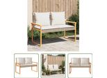 The Living Store Panca Da Giardino Con Cuscini Beige Poly Rattan Legno Di Acacia