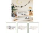 The Living Store Lettino Con Cassetti Bianco 70X140 Cm In Legno Di Pino Massiccio