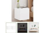 The Living Store Pensili Tv Con Luci Led 2 Pz. Bianco 30,5X35X30 Cm
