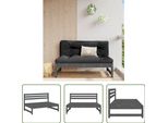 The Living Store Divano Da Centro Giardino Grigio 120X80 Cm In Legno Di Pino Massiccio